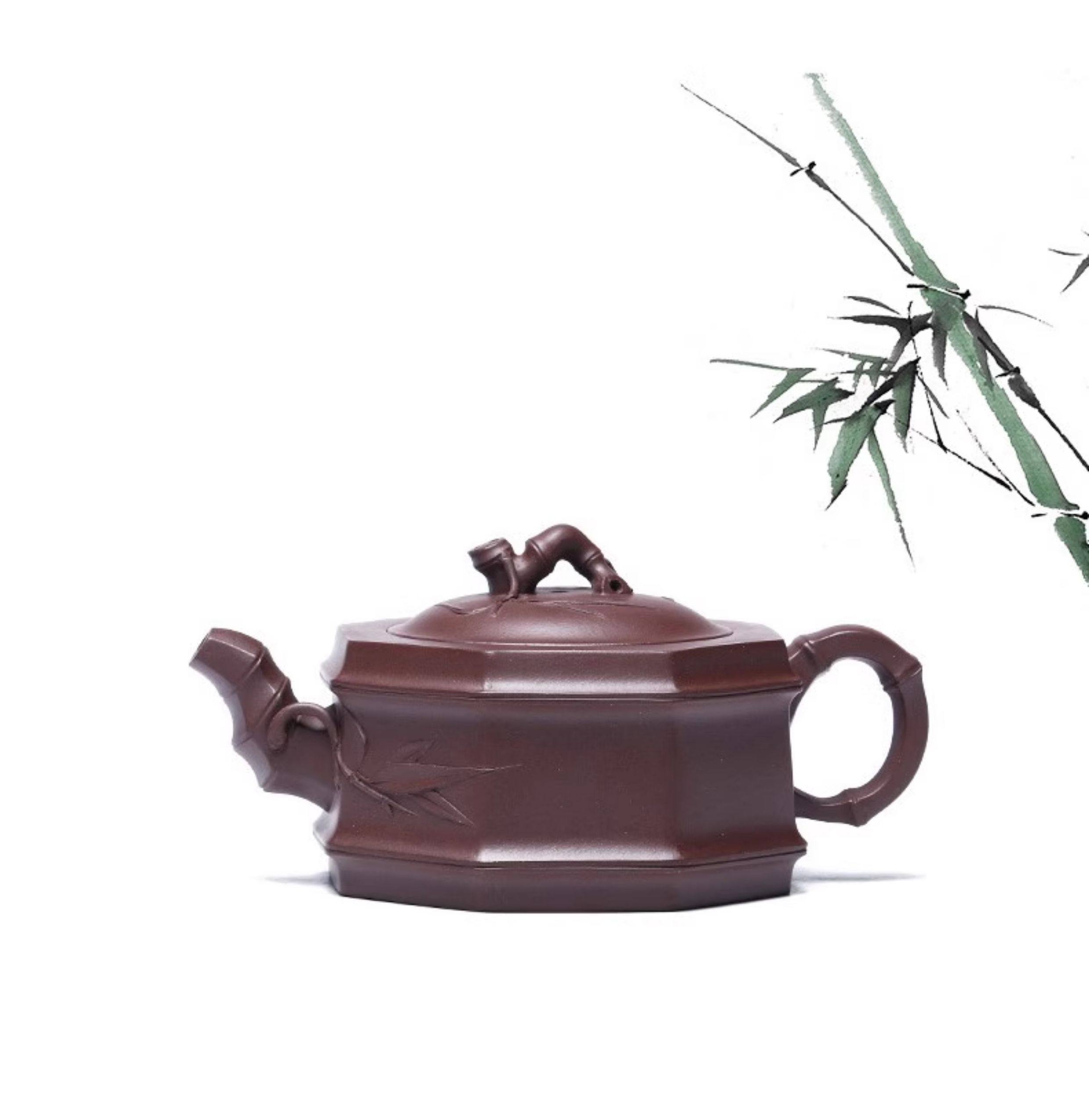 大容量宜興紫砂壺純手工方器大號泡茶壺家用茶具竹節壺八方竹段壺|茶壺