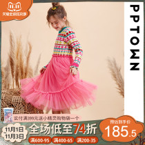 Girls dress 2021 new autumn and winter children princess dress long sleeve floral foreign air Korean winter skirt winter skirt