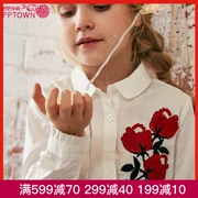 Áo sơ mi nữ mùa thu 2018 mới kiểu áo sơ mi trẻ em cotton bé sơ mi cotton bé gái 5291