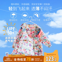 Girls sunscreen for long paragraph 2023 new child sunscreen for anti-UV jacket child clothing Breathable Big Child Girl