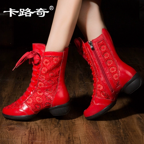 卡路奇 Танцующие современные туфли, сапоги, из натуральной кожи, мягкая подошва