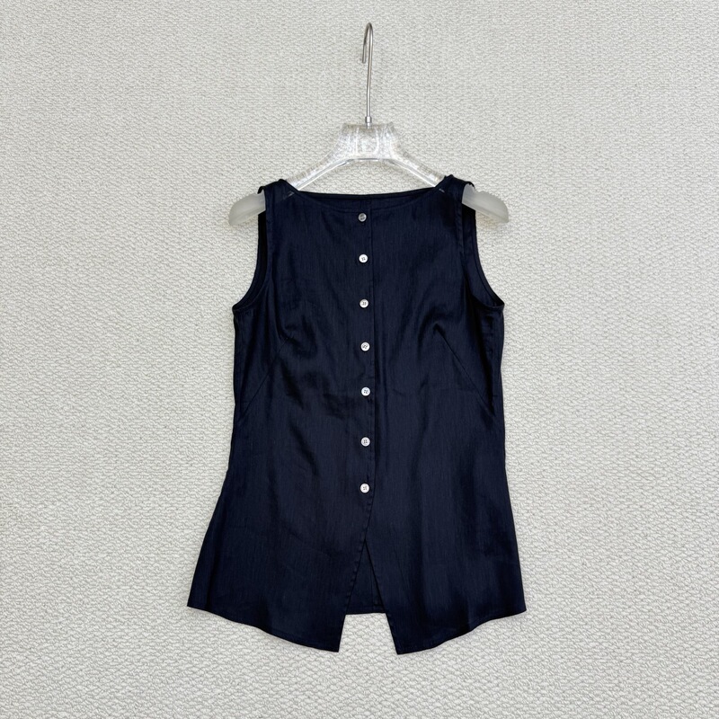 Th Counter 2026 Spring/Summer New Women's Clothing Linen Blend Boat Neck Sleeveless Waist-Cinching Vest Shirt Q0303532 Th Counter 2026 Spring/Summer New Women's Clothing Linen Blend Boat Neck Sleeveless Waist-Cinching Vest Shirt Q0303532