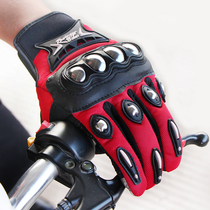 Knight rider outdoor sports riding stainless steel protective gloves Motorcycle bicycle touch screen gloves full finger