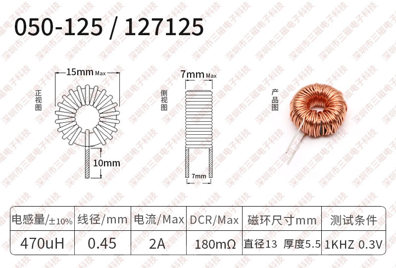 cuộn cảm 100uh Sắt silicon nhôm vòng từ cảm ứng 470uH 2A 50125 vòng cắm bộ cảm ứng DC xe sạc vòng cảm ứng ứng dụng của cuộn cảm cấu tạo của cuộn cảm