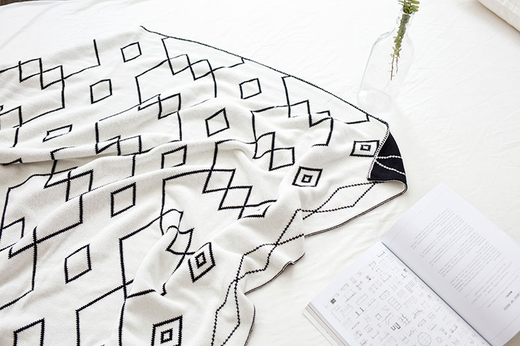 Mô hình phòng Bắc Âu chăn trang trí ins bông giản dị thời trang đơn sofa chăn che chăn che chân lấy tấm chăn nhỏ - Ném / Chăn chăn lông cừu