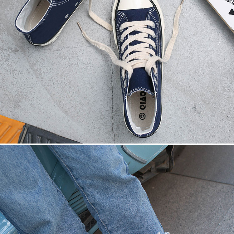 Giày vải cao cấp nữ 2019 xuân mới phong cách Harajuku Sinh viên Hàn Quốc hoang dã giày dâu tây thủy triều giầy anta nữ