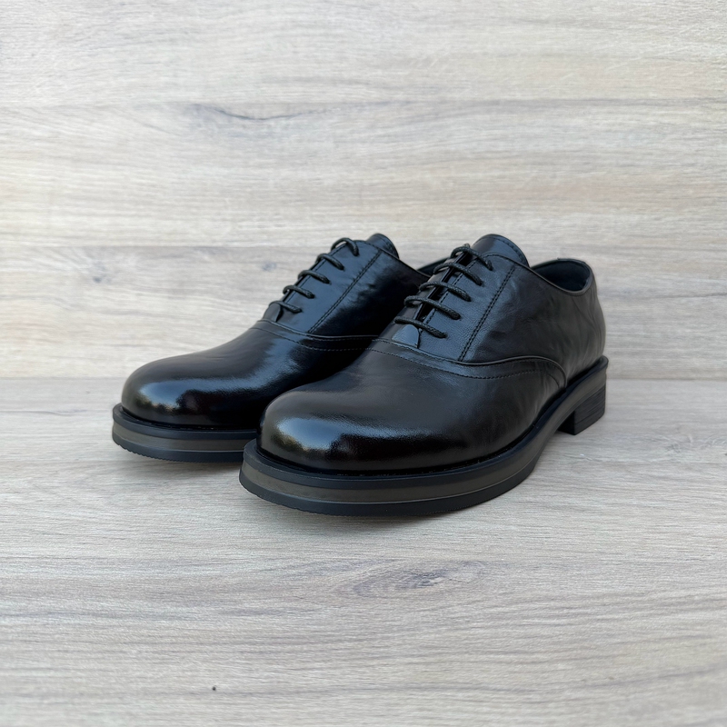 Scarce Handmade Men's Shoes Made of First-Layer Cowhide, Versatile British Style Square-Toe Casual Derby Business Leather Shoes for Men with Thick Soles