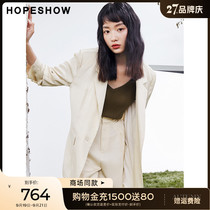 Red sleeve mall with hopeshow professional suit 2022 autumn womens pleated sleeves one button lapel coat