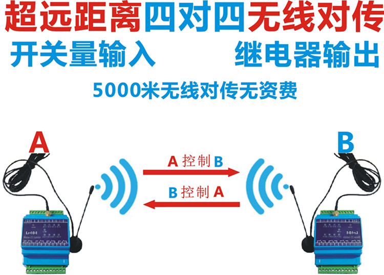 4-way wireless switch controller industrial remote 220v remote control water pump Dow set PLC relay output free of wiring