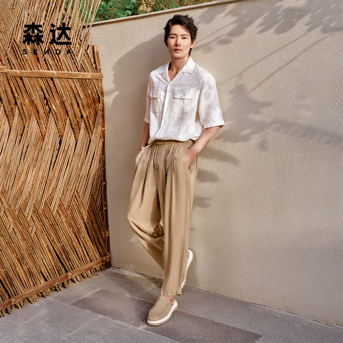 Мужская тканевая обувь Senda, новая мужская летняя дышащая парусиновая обувь в том же стиле для повседневной носки, обувь 1GX01BM3