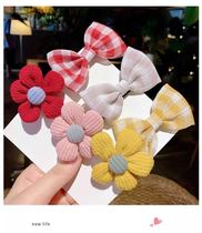 Korean childrens wool hair card fabric bow hairclip pin headgear flower cute baby edge clip hair accessories