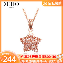 18K Gold Necklace Woman Lock Bone Chain Car Flowers Pentagram Stars Hollowed-out Necklace Japan-ROK Brief Pendant Flash O Necklace