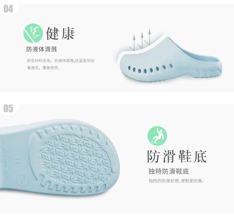 Surgical shoes, operating room slippers for men and women, non-slip Baotou doctors, nurses, monitoring room work experimental hole shoes