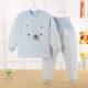 Bộ đồ lót trẻ em bằng cotton mới cho trẻ sơ sinh ba lớp ấm áp cao eo quần nam và nữ kho báu quần áo mùa thu dày