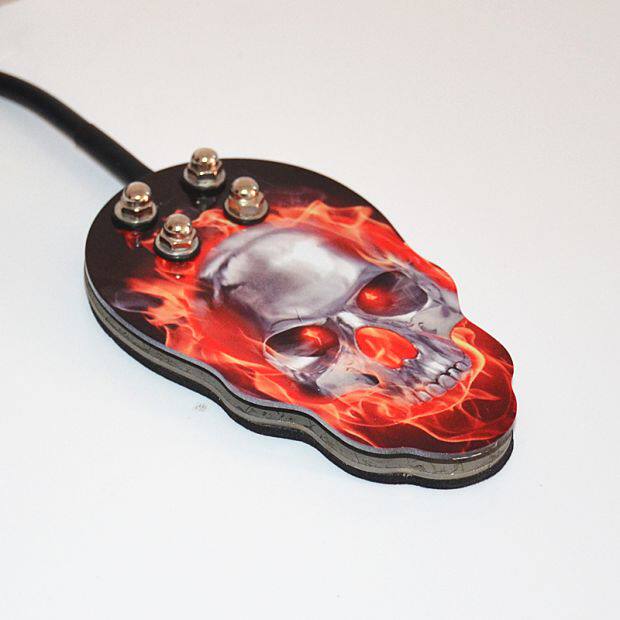 Бодиарт 不锈钢加厚骷髅纹身脚踏 脚踏开关 勾线 纹身电源 纹身器材 踏板