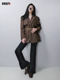 Krazy Цепь, весенний пиджак классического кроя, длинная куртка для отдыха, оверсайз, средней длины
