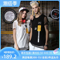 GENANX Lightning Tide Card Fake Two Mesh T-Shirt Fashion Summer New Couple Short Sleeve Trend Cool