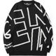 GENANX Lightning Trendy Brand Sweater Men's Winter Round Neck Loose Letter Jacquard Couple Style Knitted Bottoming Sweater