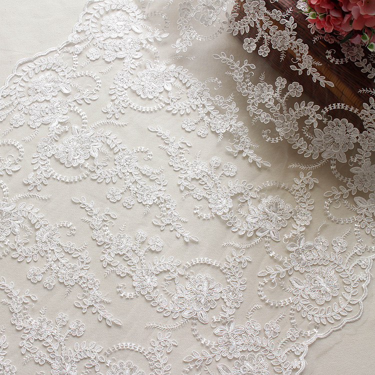 Embroidery lace trim accessories Bridal wedding diy handmade lace clothing clothes Sequins lace fabric fabric