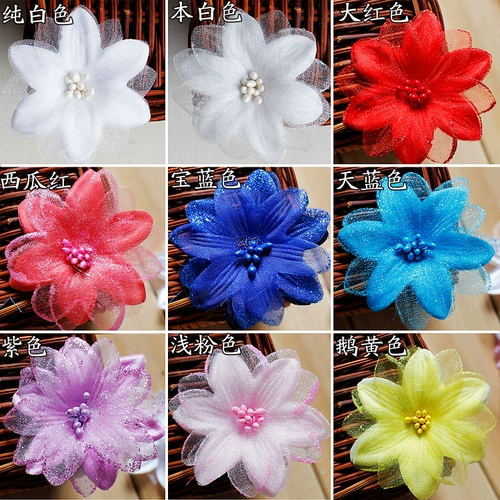 Многоцветный трехмерный аксессуар для волос для невесты ручной работы, в цветочек, свадебный аксессуар