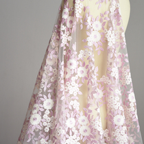High-grade fabric colorblock embroidery lace fabric dress garment fabric tablecloth curtain diy material wedding accessories