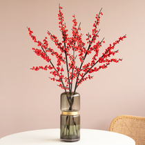 ladylike red fruit simulation flower Holly fruit fake flower festival decoration floral art modern Chinese vase set