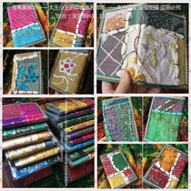 Authentic Indian ancient pure hand-embroidered shiny cloth face cloth pattern cotton paper real petals notes hand account has a small book