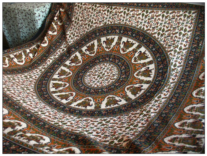  Indian imported cotton linen double bed single black green vegetarian elegant exotic Domain Wind hanging cloth Elephant Self-Recommended