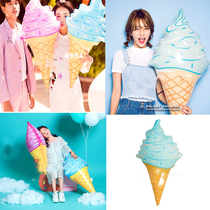 New Wedding Dresses Children Write Real Photography Photoshoot Props Inflatable Ice Cream Sweet Cylinders Outside View Sea View Ice Cream Props