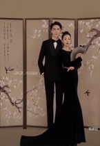 Happy Wedding Chinese Wedding Dresses Photo Photographic Props Ancient Clothes Indoor Photo Background Bifacial Screen Movie House Retro China Wind