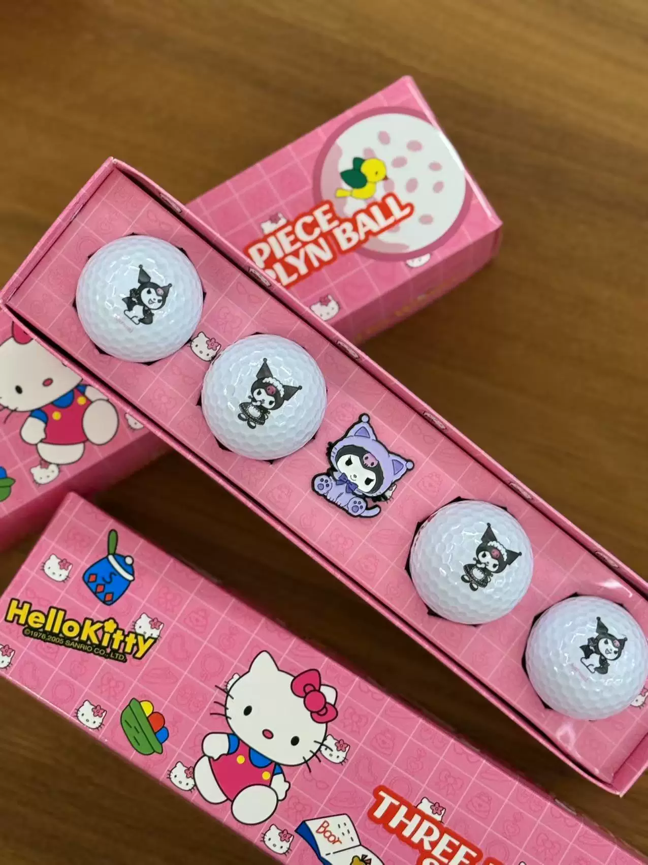 KITTY мяч для гольфа мультяшный трехслойный мяч брендовм новый набор из 4 мячей с маркировкой в наличии