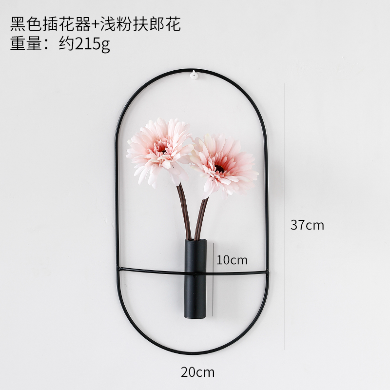 Oval Flower Arrangement Black + Light Pink HibiscusLight luxury Metal Wall hanging Wall decoration Home Furnishing Soft outfit collocation a living room bedroom wall Pendant Northern Europe ins Hanging decoration