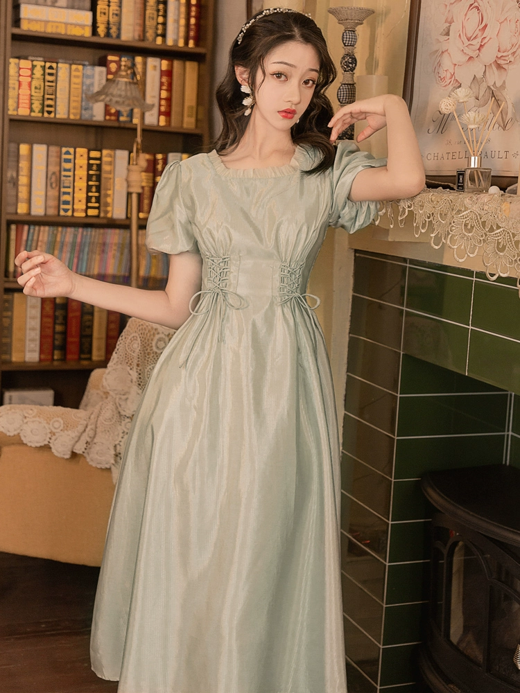 2021 quần áo phụ nữ phổ biến mới retro kiểu cung điện lười biếng kiểu Pháp váy Hồng Kông hương vị nhẹ nhàng sang trọng váy cổ tích - váy đầm