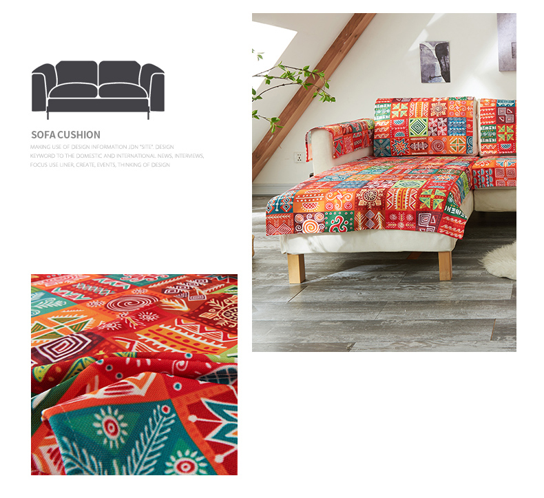 Đơn giản hiện đại đệm sofa chống trượt cotton và lanh pha trộn bốn mùa phổ quát phòng khách đệm kết hợp sofa bọc khăn đặt - Ghế đệm / đệm Sofa nệm ngồi bệt