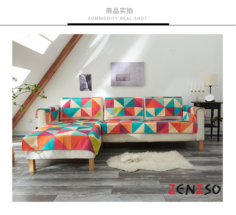 Đơn giản hiện đại đệm sofa chống trượt cotton và lanh pha trộn bốn mùa phổ quát phòng khách đệm kết hợp sofa bọc khăn đặt - Ghế đệm / đệm Sofa nệm ngồi bệt