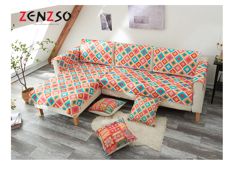 Đơn giản hiện đại đệm sofa chống trượt cotton và lanh pha trộn bốn mùa phổ quát phòng khách đệm kết hợp sofa bọc khăn đặt - Ghế đệm / đệm Sofa nệm ngồi bệt