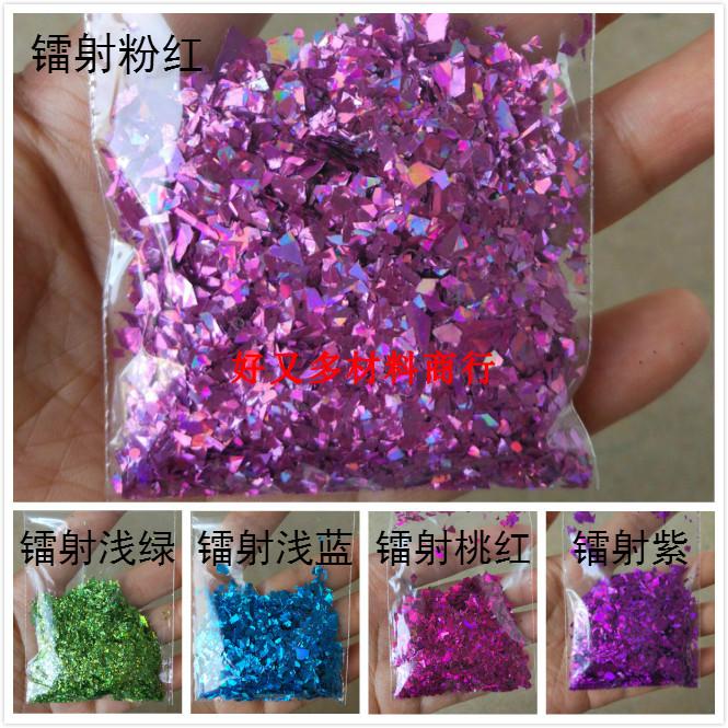 Irregular Patch Paper Colorful Laser Bright Sheet Beauty Chia Sparkling Pink Stained Glass Pieces Glass Paper Medecor Paper