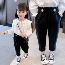Girls pants high waist spring and autumn new radish pants casual wear trousers girls baby loose baby in the baby