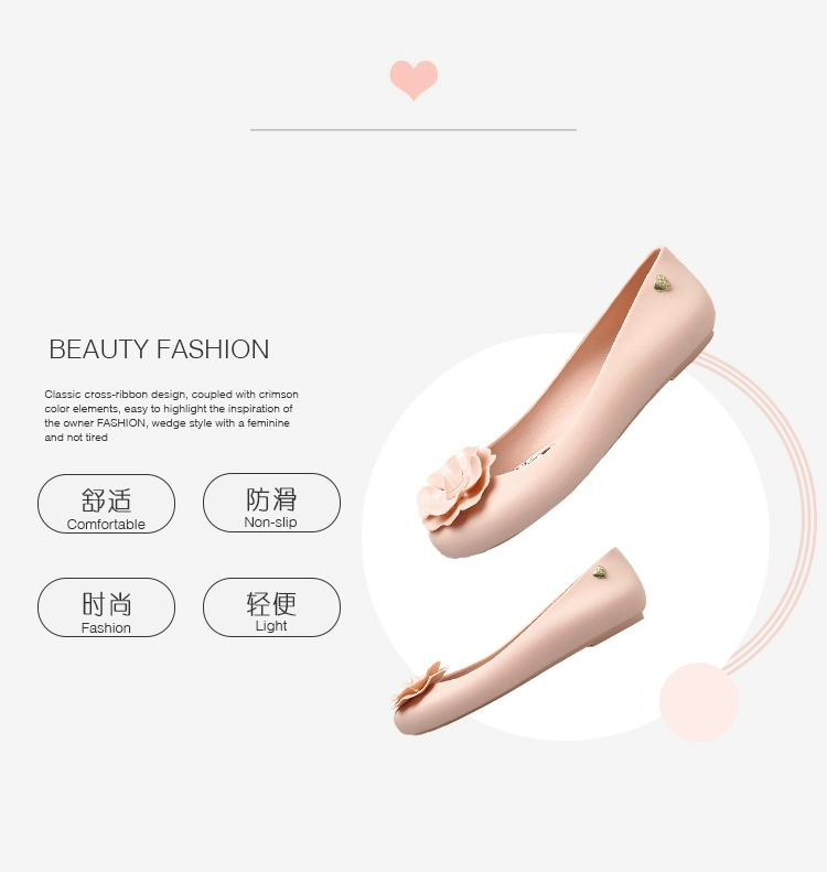 Mùa hè mới thạch mưa khởi động cung nông miệng cao su không thấm nước giày bãi biển phẳng với thạch duy nhất giày giày chống nước nữ