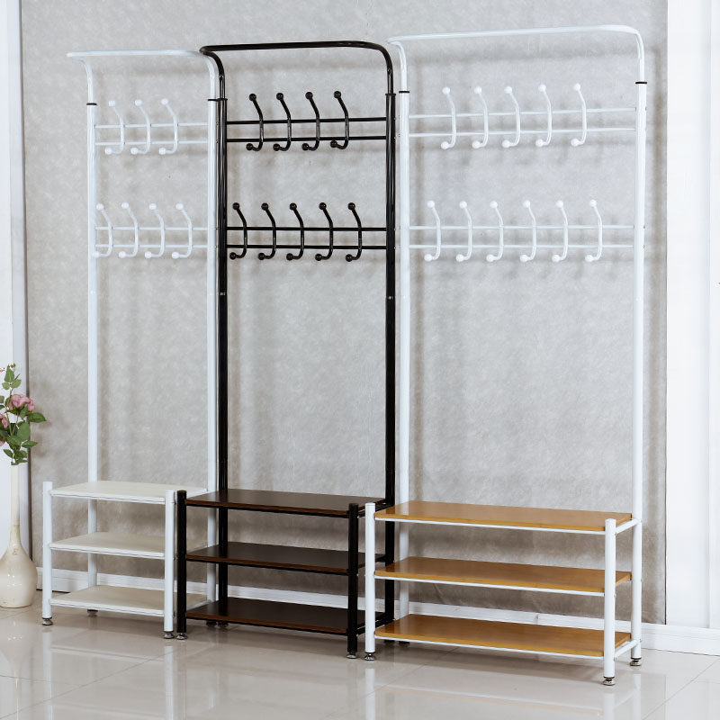 Simple foyer coat rack bedroom hanging hanger living room floor hanger shoe rack combination hanging bag hanger sub shelf