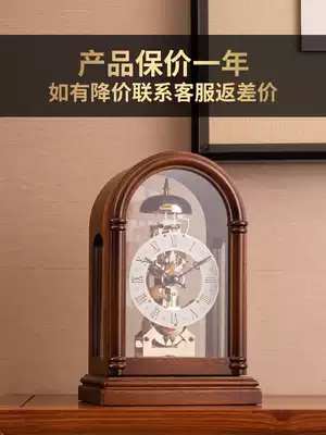 American retro mechanical clock living room light luxury clock home clock clock watch ornaments old table pendulum clock sitting clock