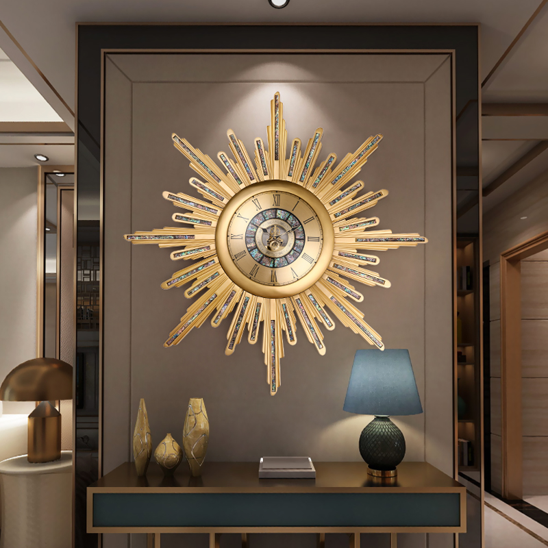 Alloy Solar Watches Living Room Eu Style Extravaganza Clock Villa Big creative atmosphere upscale fashion hanging bell household