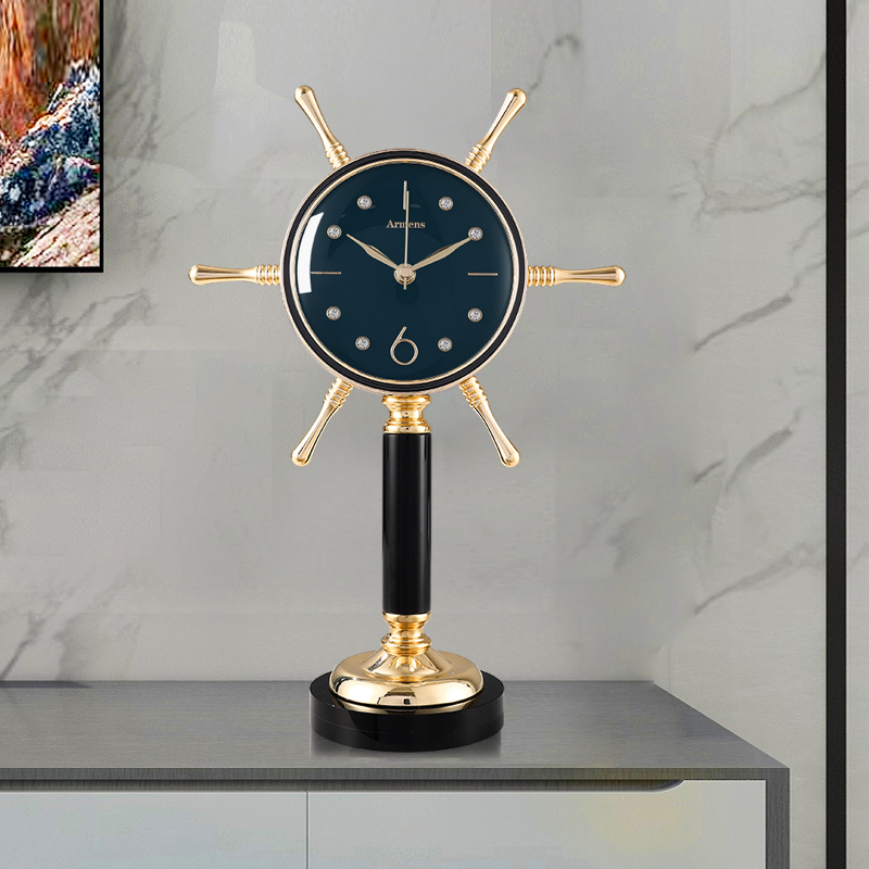 Modern Light Extravagant Shell Seat Clock Living Room Desktop Creative Art Pendulum Table Watch Domestic Leather Mute clock