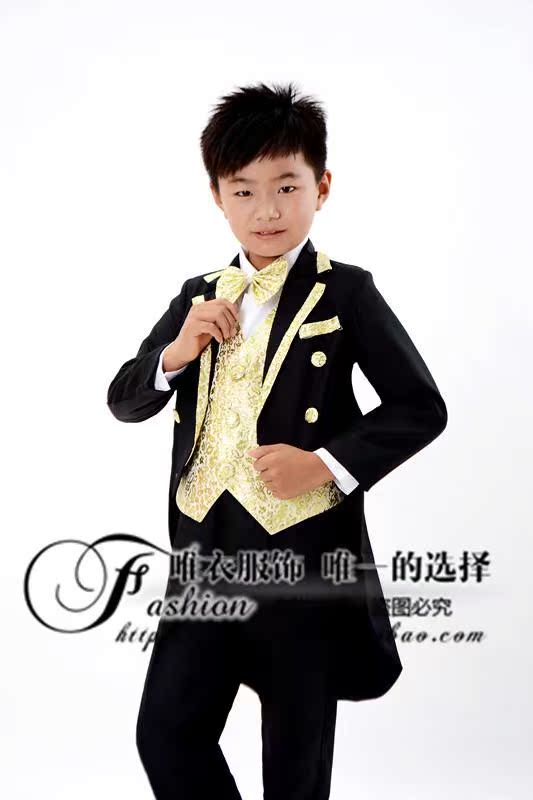 Trang phục trẻ em tuxedo Trang phục bé trai Set mùa thu Trắng tuxedo Trang phục trẻ em Hoa cưới quần áo trẻ em hàn quốc