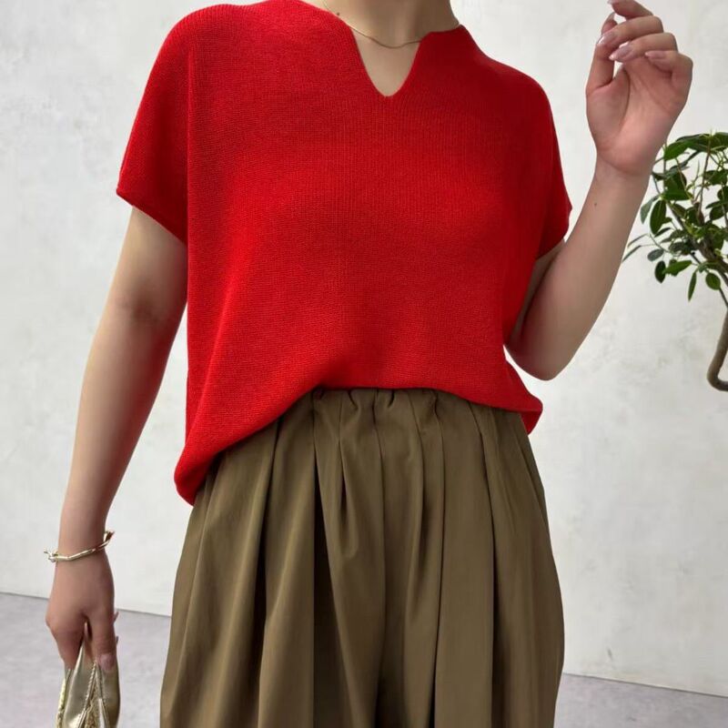 22 Dolls Overseas Purchase Non-Returnable Non-Exchangeable Bulk Shipping Gg Jena V-Neck Drop-Shoulder Knit Sweater