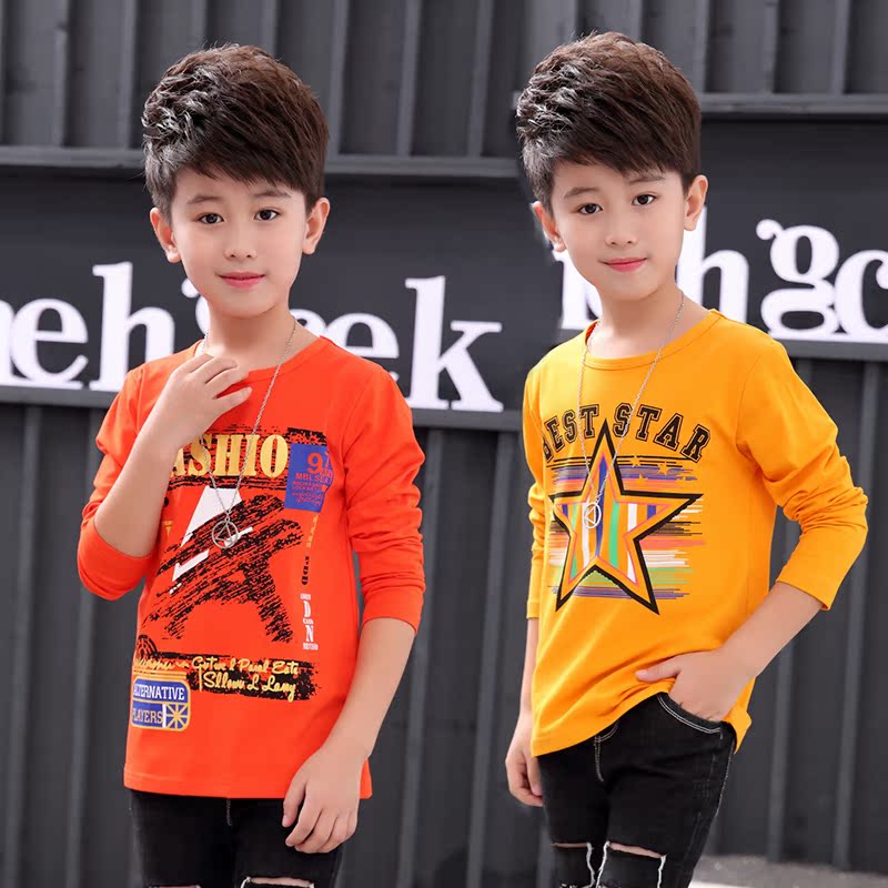 Bé trai dài tay áo T-shirt 2020 mùa xuân và mùa thu trẻ em mới rơi xuống đáy bộ đồ bông ướt trong phiên bản lớn cậu bé cậu bé áo khoác Hàn Quốc.