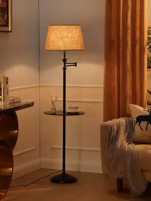 Nordic floor lamp Living room American simple bedroom bed head ins wind buried lamp Storage tray Coffee table Vertical table lamp