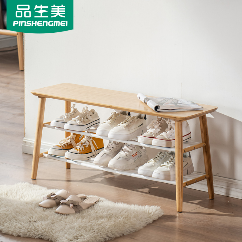 Japanese-style shoe stool Narrow household door shoe cabinet stool entry shoe stool Net Red Nordic entrance shoe shelf