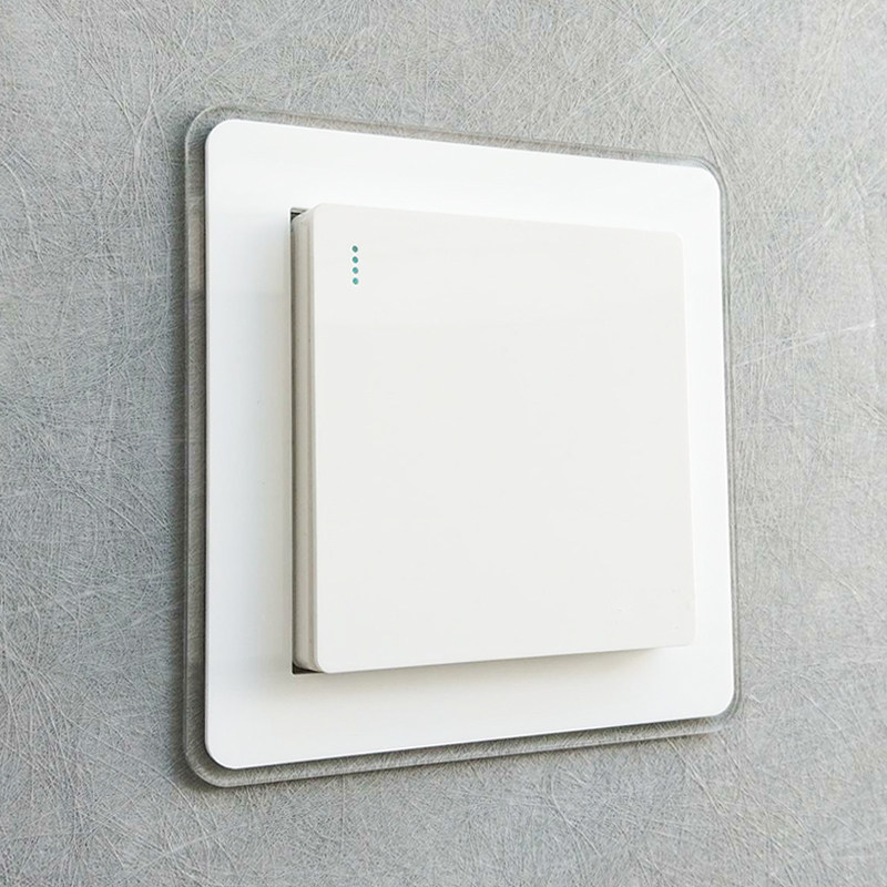 Acrylic environmentally-friendly black and white grey modern minimalist narrow side light extravagant high-end double triple switch patch protection decorative socket sleeve