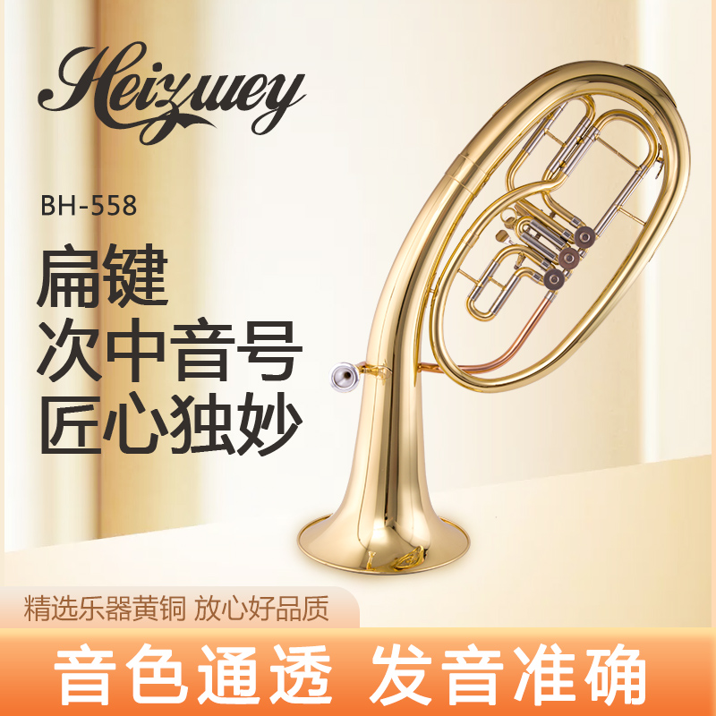 Flat key sub-medium sound number big number instrument Grand holding number Bass Horn Band Playing down B Tune Brass Instrument Triple Flat Key-Taobao